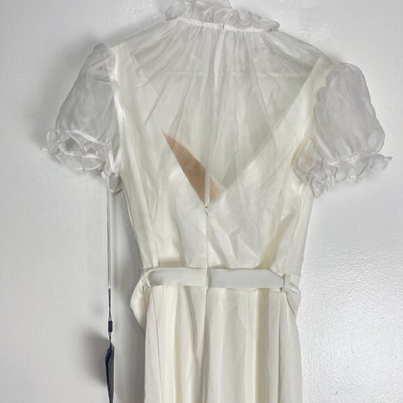 MAC DUGGAL Illusion Belted Jumpsuit in White Size US 4 NWT - Picture 9 of 12